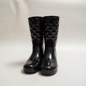 Hunter Refined Quilted Gloss Rain Boots NWOT